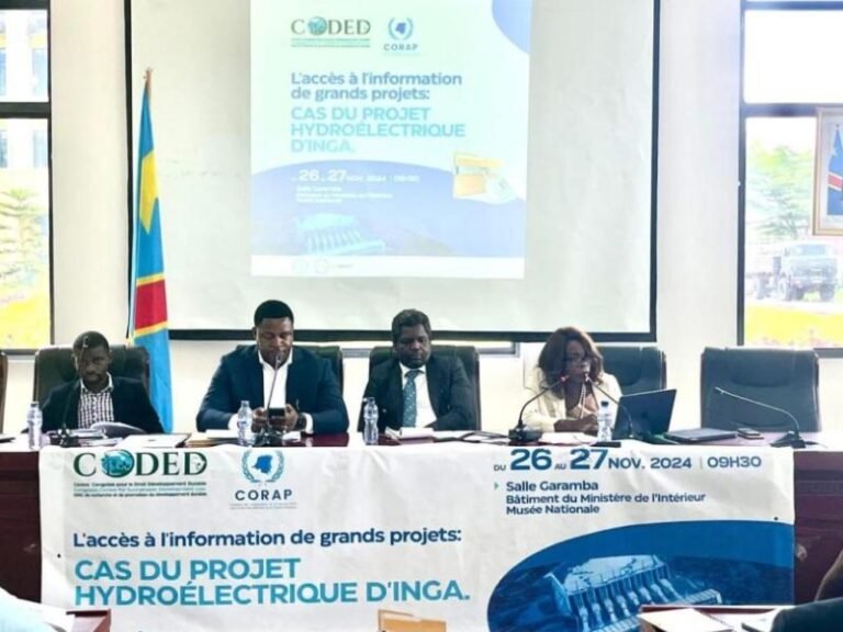 Kinshasa: le CODED et la CORAP débattent sur l’accès à l’information dans le cadre du projet Grand Inga